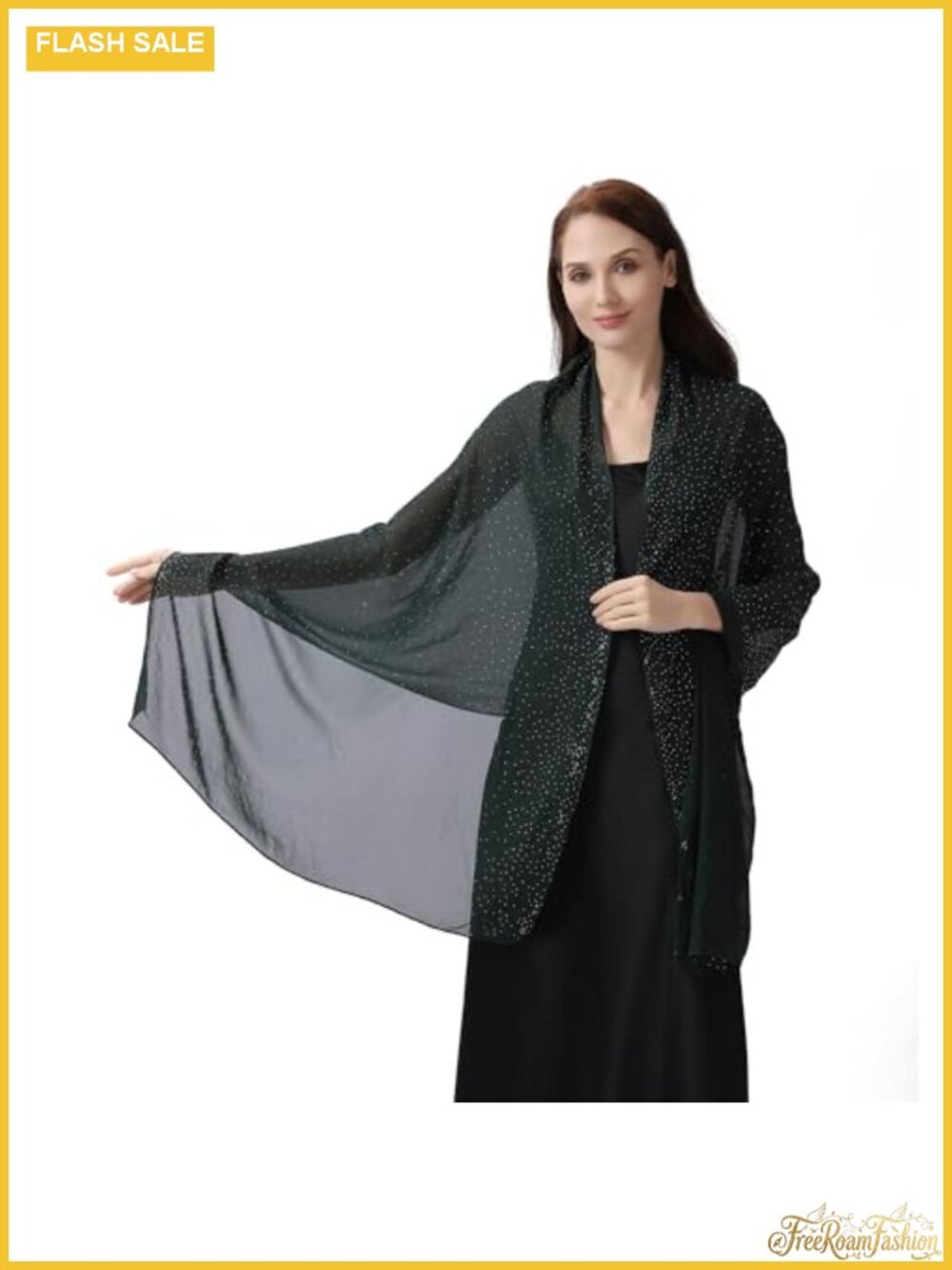 Glitter Chiffon Wrap Shawl Scarf Lightweight Sparkle Rhinestone Evening Stole